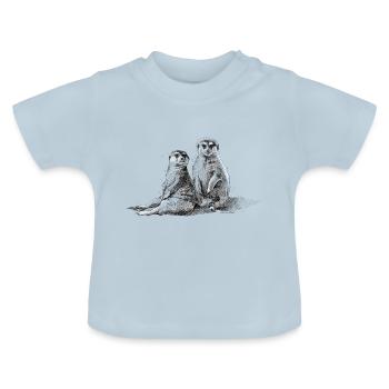 Erdmännchen Spread - Baby Bio-T-Shirt mit Rundhals - Hellblau - Vorne
