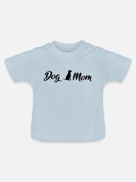 Dog Mom Black - Baby Bio-T-Shirt mit Rundhals - Hellblau