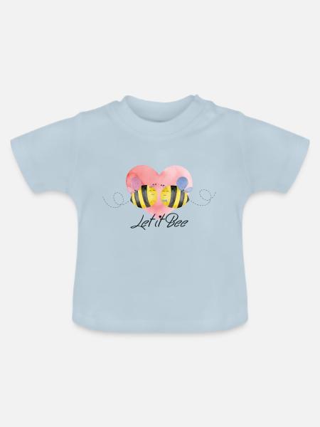 Let it Bee - Baby Bio-T-Shirt mit Rundhals - Hellblau
