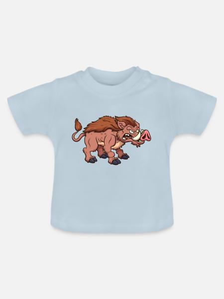 Wildschwein - Baby Bio-T-Shirt mit Rundhals - Hellblau