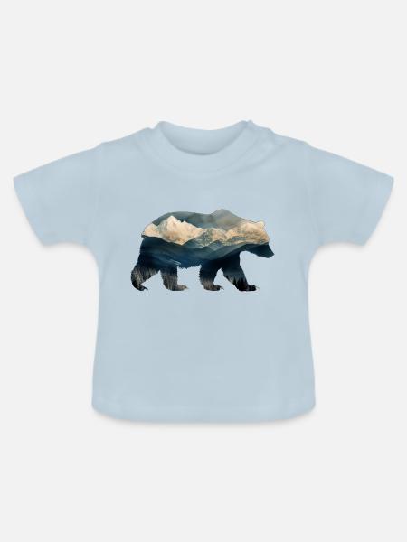 Bergbär - Baby Bio-T-Shirt mit Rundhals - Hellblau