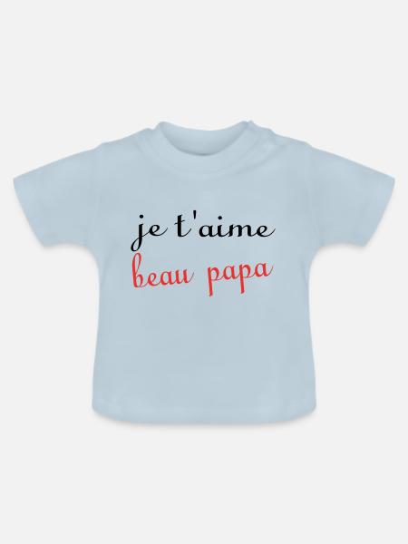 Ich liebe dich, Stiefvater - Baby Bio-T-Shirt mit Rundhals - Hellblau