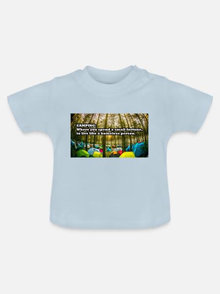 Camping - Baby Bio-T-Shirt mit Rundhals - Hellblau