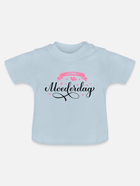 Fijne Moederdag Motief - Baby Bio-T-Shirt mit Rundhals - Hellblau
