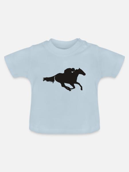 rennpferd - Baby Bio-T-Shirt mit Rundhals - Hellblau