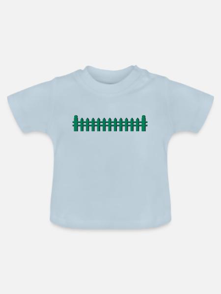 Gartenzaun picket fence - Baby Bio-T-Shirt mit Rundhals - Hellblau