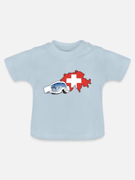 Schweiz Goggles - Baby Bio-T-Shirt mit Rundhals - Hellblau