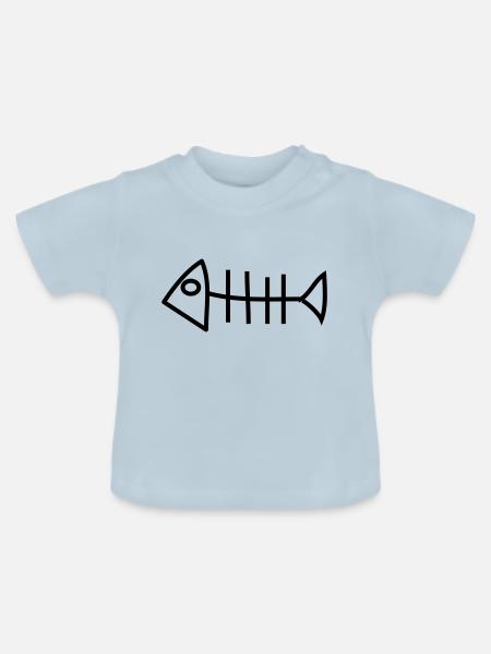 fischgraete - Baby Bio-T-Shirt mit Rundhals - Hellblau