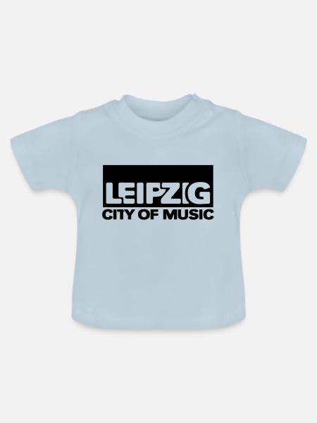 Leipzig - City Of Music - Baby Bio-T-Shirt mit Rundhals - Hellblau