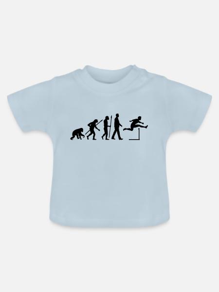 Evolution Hürdenläufer- - Baby Bio-T-Shirt mit Rundhals - Hellblau