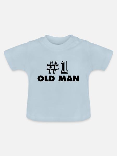 number one old man - Baby Bio-T-Shirt mit Rundhals - Hellblau