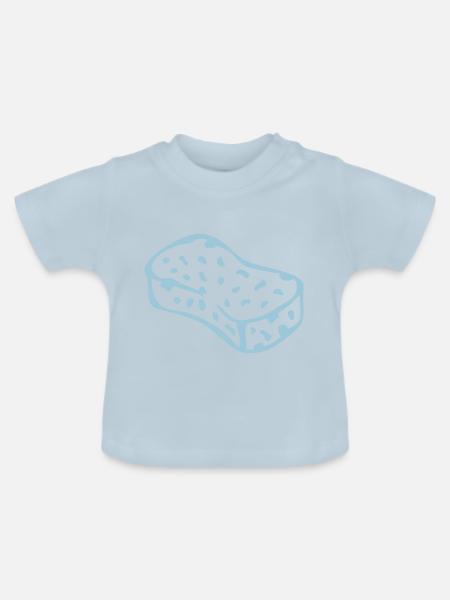 Schwamm 0 - Baby Bio-T-Shirt mit Rundhals - Hellblau