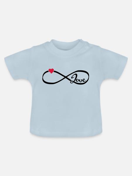 Infinity Love - Baby Bio-T-Shirt mit Rundhals - Hellblau