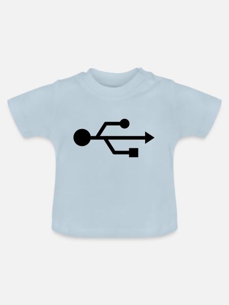 usb - Baby Bio-T-Shirt mit Rundhals - Hellblau