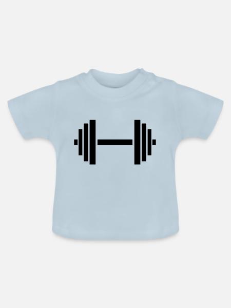 hantel - Baby Bio-T-Shirt mit Rundhals - Hellblau