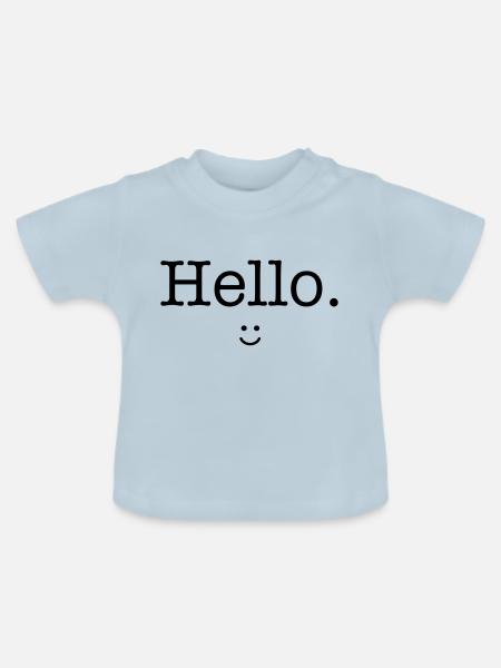 Hello :) - Baby Bio-T-Shirt mit Rundhals - Hellblau