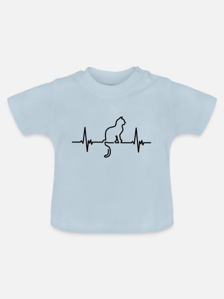 cat - Baby Bio-T-Shirt mit Rundhals - Hellblau