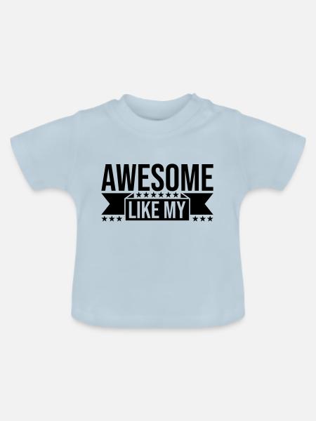 Einfügen Text Awesome Like - Baby Bio-T-Shirt mit Rundhals - Hellblau