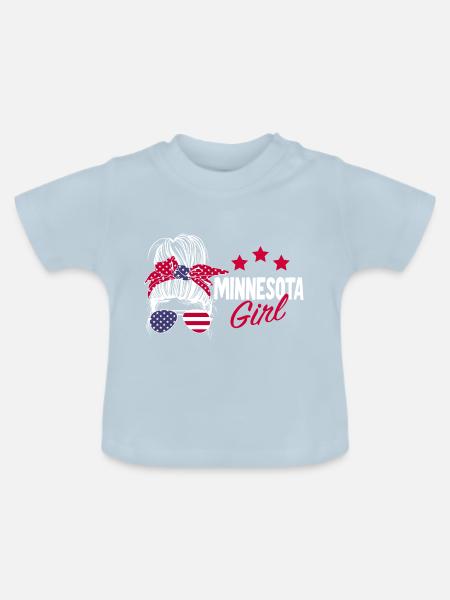 Minnesota - Baby Bio-T-Shirt mit Rundhals - Hellblau