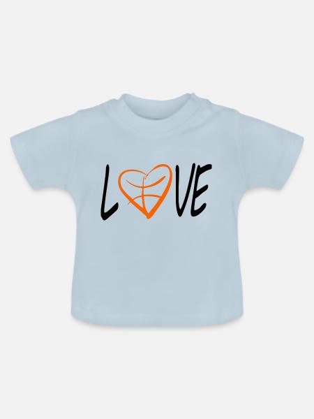 Liebe Basketball - Baby Bio-T-Shirt mit Rundhals - Hellblau