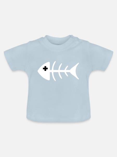 DEAD HOUTA WEISS - Baby Bio-T-Shirt mit Rundhals - Hellblau