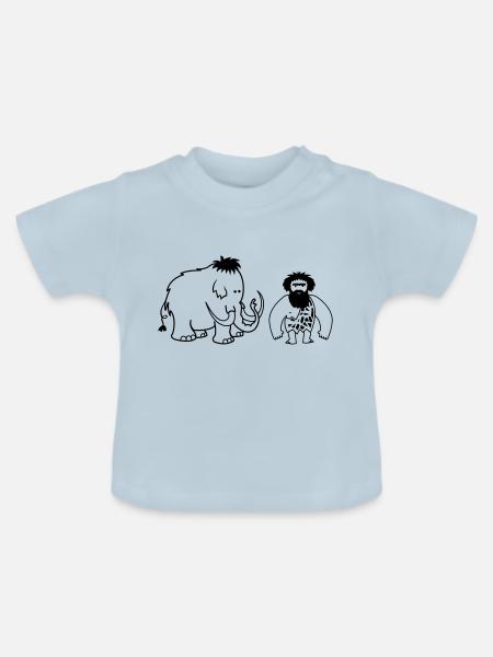 mammut höhlenmensch - Baby Bio-T-Shirt mit Rundhals - Hellblau