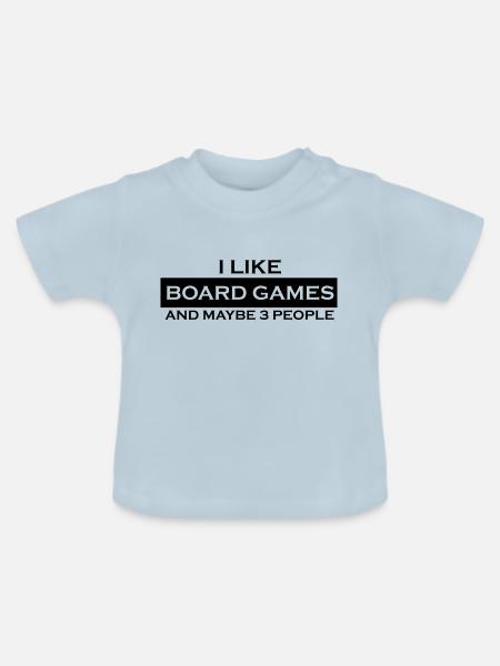 boardgame chess backgammon game night - Baby Bio-T-Shirt mit Rundhals - Hellblau