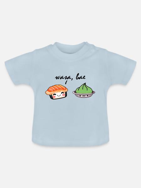 wasa, bae Sushi Wasabi - Baby Bio-T-Shirt mit Rundhals - Hellblau
