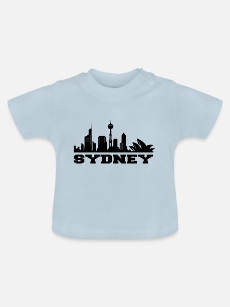 Sydney Design/ Stadt Design - Baby Bio-T-Shirt mit Rundhals - Hellblau