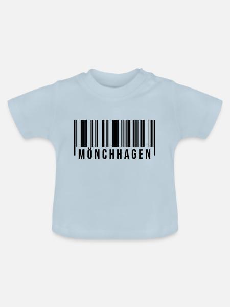 Mönchhagen Strichcode - Baby Bio-T-Shirt mit Rundhals - Hellblau