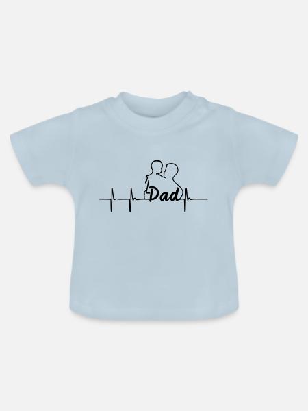 Papa - Baby Bio-T-Shirt mit Rundhals - Hellblau