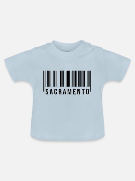 Sacramento Strichcode - Baby Bio-T-Shirt mit Rundhals - Hellblau