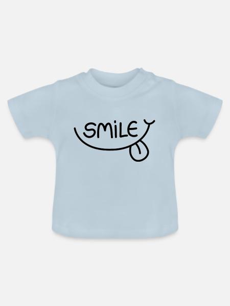 Smile - Baby Bio-T-Shirt mit Rundhals - Hellblau
