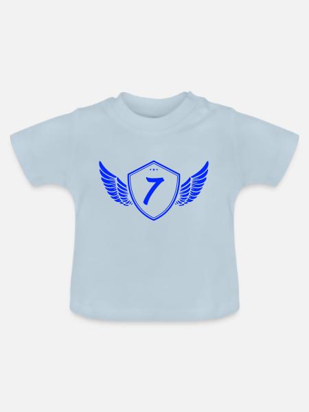wappen 7 - Baby Bio-T-Shirt mit Rundhals - Hellblau