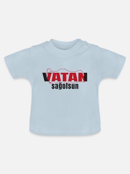vatan sagolsun v3 - Baby Bio-T-Shirt mit Rundhals - Hellblau
