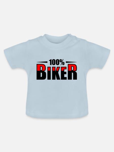 Biker Motorradfahrer - Baby Bio-T-Shirt mit Rundhals - Hellblau