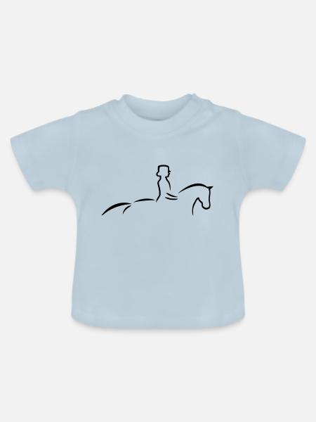 Dressurpferd - Baby Bio-T-Shirt mit Rundhals - Hellblau
