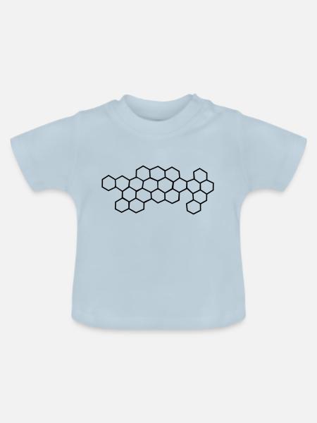bienenwaben - Baby Bio-T-Shirt mit Rundhals - Hellblau