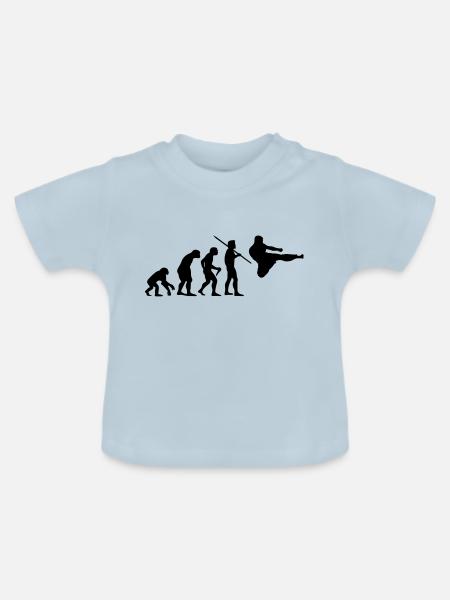 Evolution des Menschen - Kampfsport - Baby Bio-T-Shirt mit Rundhals - Hellblau