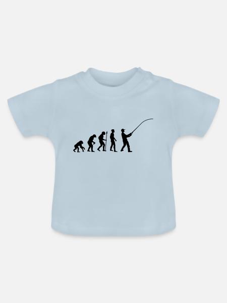 fishing__evolution____f1 - Baby Bio-T-Shirt mit Rundhals - Hellblau