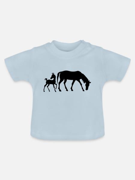 Mare and Foal - Baby Bio-T-Shirt mit Rundhals - Hellblau