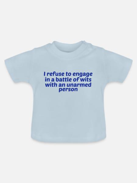 Battle of wits - Baby Bio-T-Shirt mit Rundhals - Hellblau