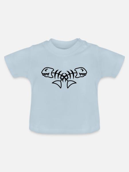 Fishs - Baby Bio-T-Shirt mit Rundhals - Hellblau