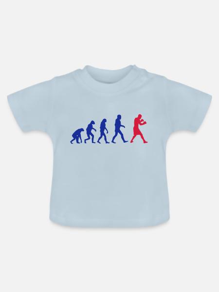 Boxing Evolution logo - Baby Bio-T-Shirt mit Rundhals - Hellblau