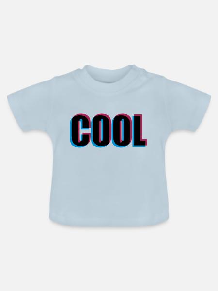 3D Effekt Cool - Baby Bio-T-Shirt mit Rundhals - Hellblau