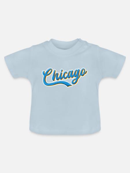 Chicago cooles Design - Baby Bio-T-Shirt mit Rundhals - Hellblau