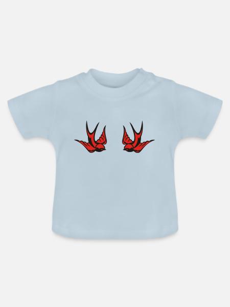 swallow - Baby Bio-T-Shirt mit Rundhals - Hellblau