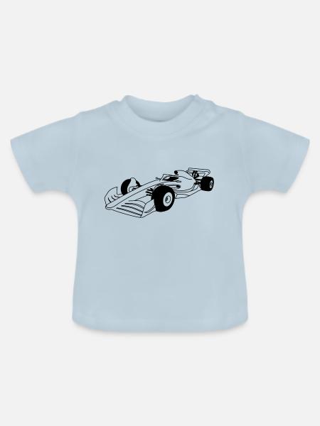 Formelwagen Transparent - Baby Bio-T-Shirt mit Rundhals - Hellblau