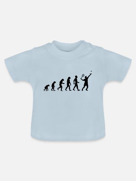 evolution badminton - Baby Bio-T-Shirt mit Rundhals - Hellblau