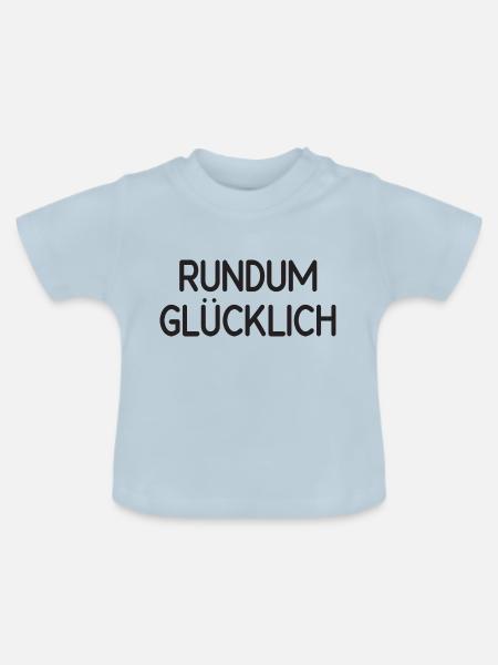rundum glücklich - Baby Bio-T-Shirt mit Rundhals - Hellblau